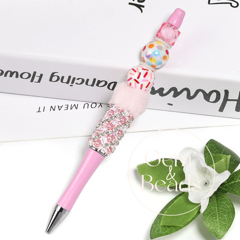 Festive Ribbon Print Acrylic Beads  (100pcs)