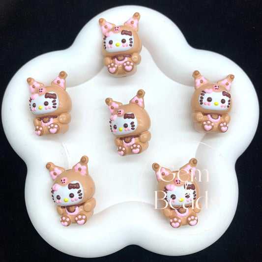 Caramel Kuromi Hand Painted Bead (1pc)