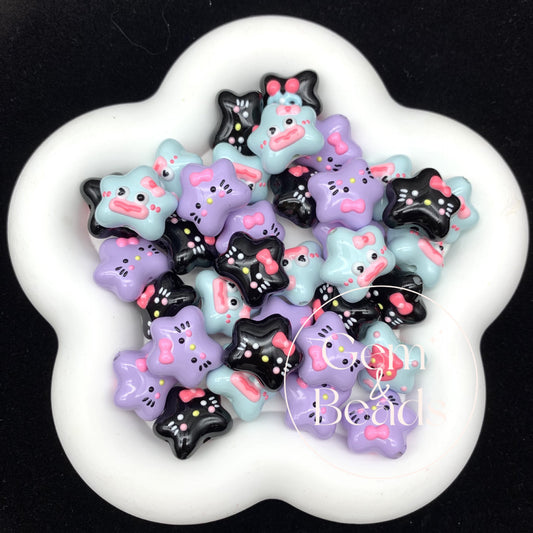Hello Kitty Ugly Fish Hand Painted Beads (5pcs)
