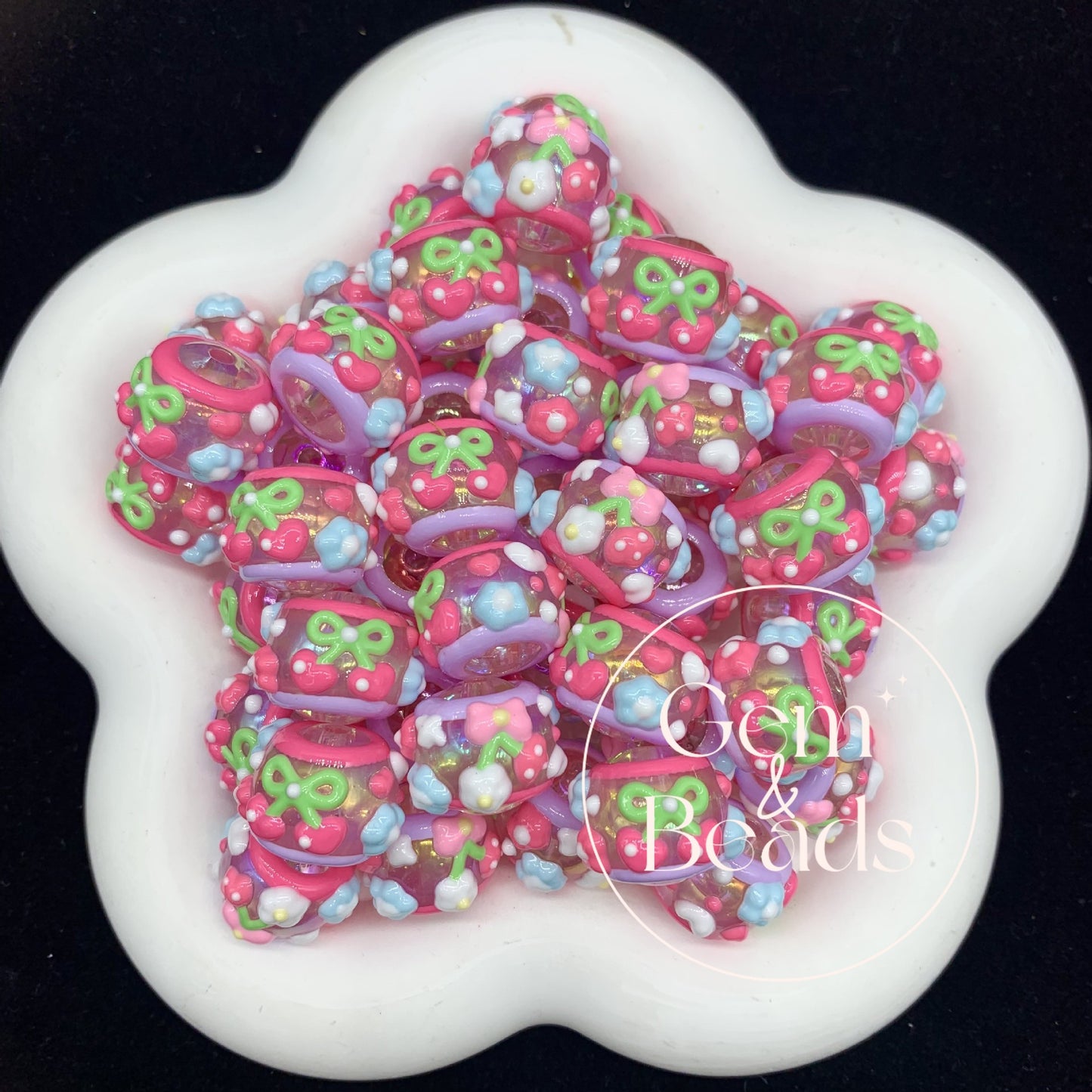 Transparent Sanrio Squad Painted Beads