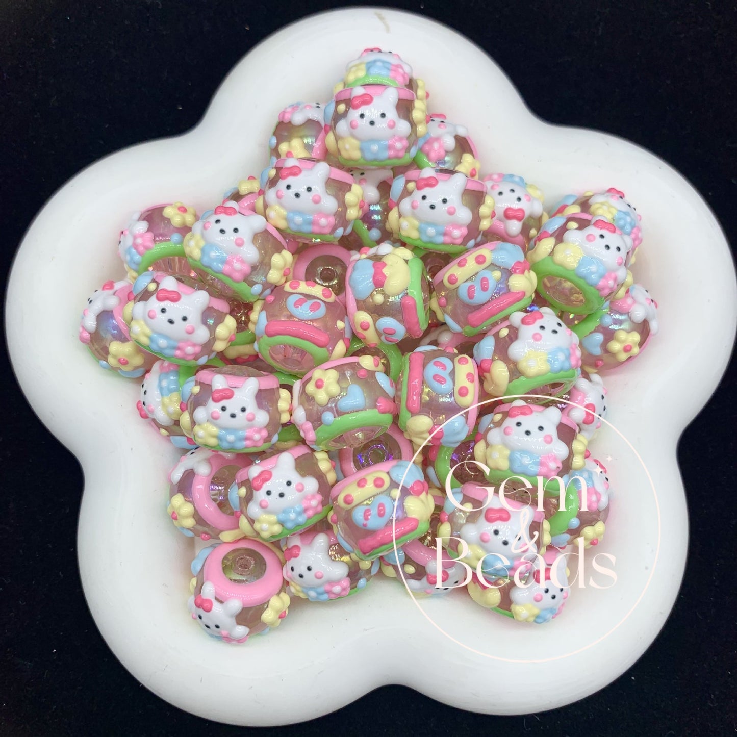 Transparent Sanrio Squad Painted Beads