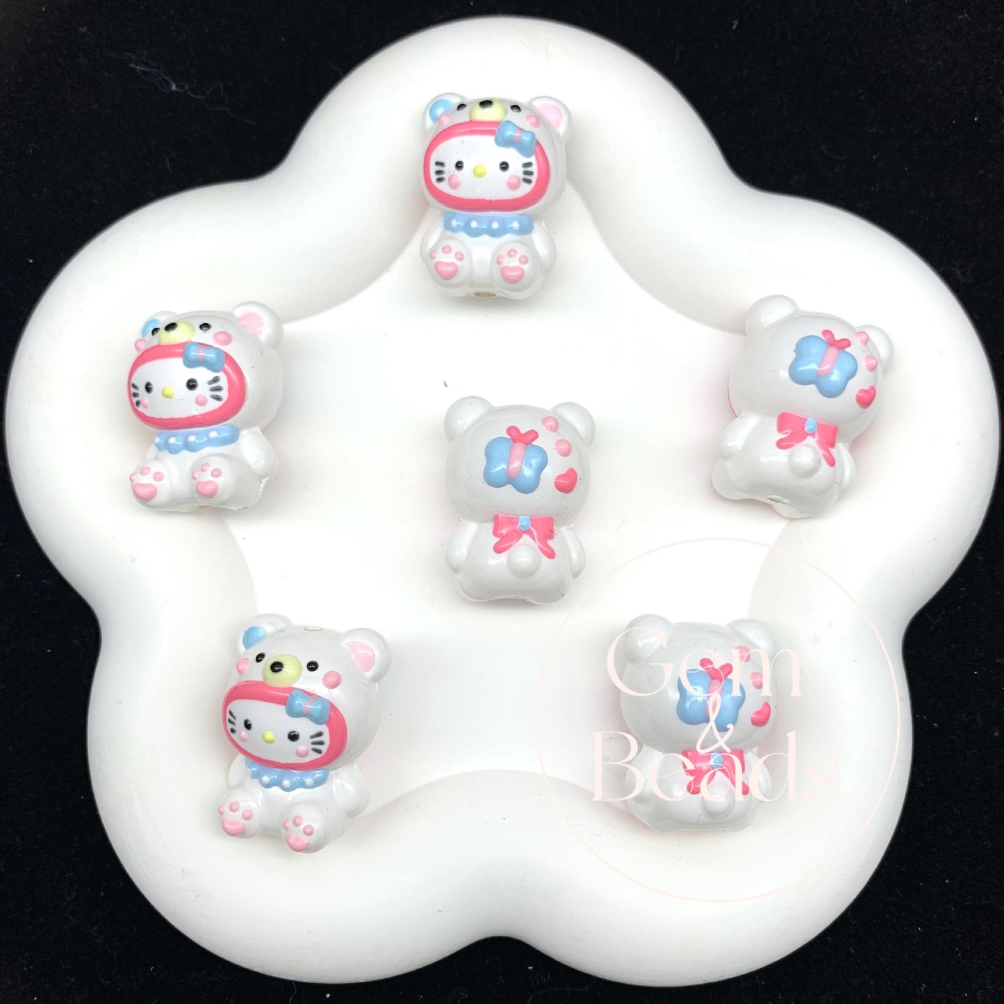 Kitty Hand Painted Beads