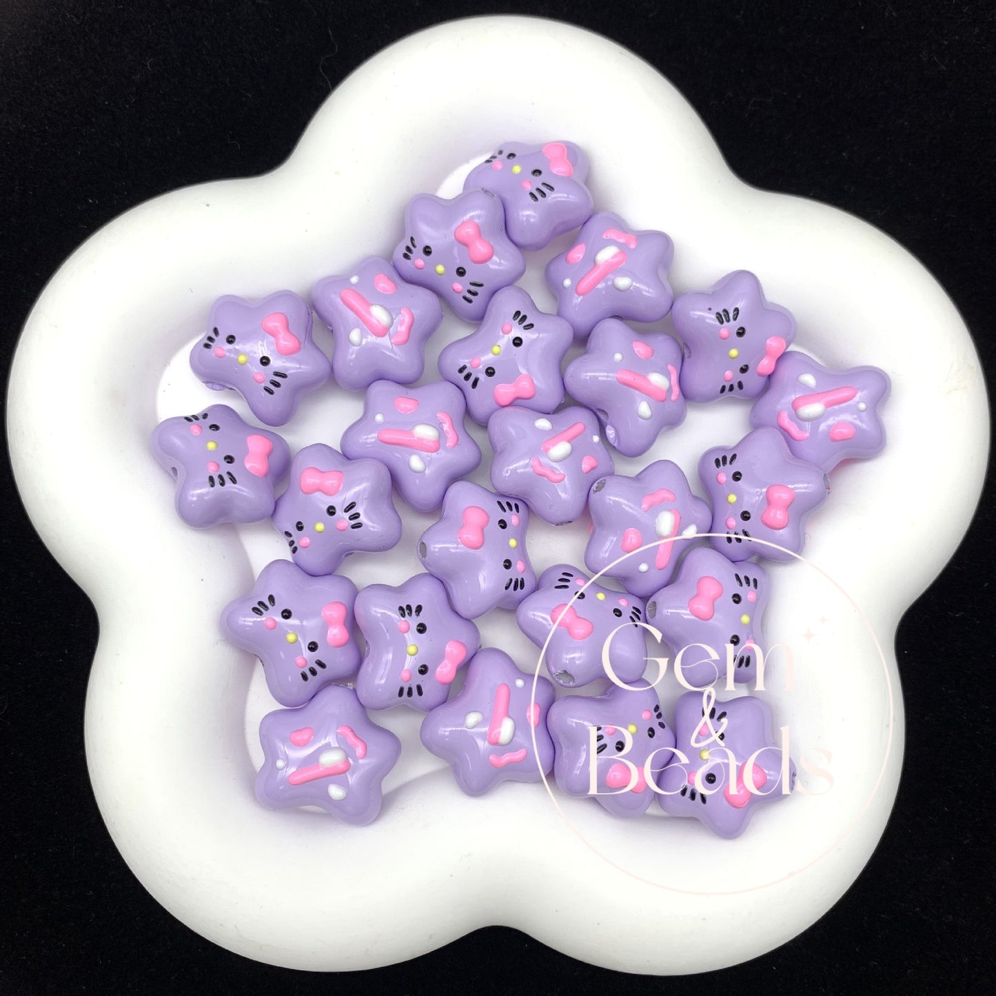 Hello Kitty Ugly Fish Hand Painted Beads (5pcs)