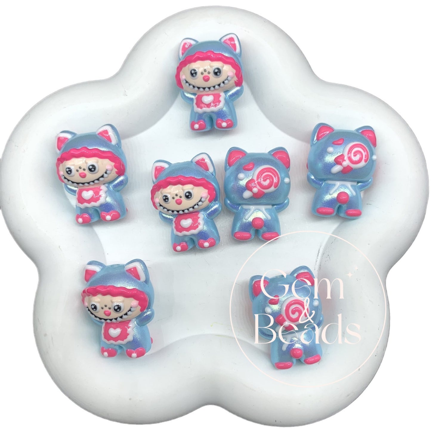 Chameleon Bubu Hand Painted Beads 1pc