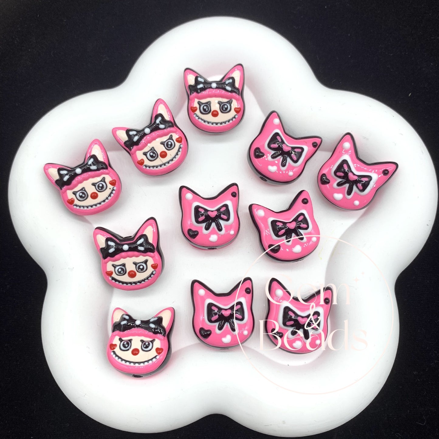 Bow Band Bubu Hand Painted Beads 1pc