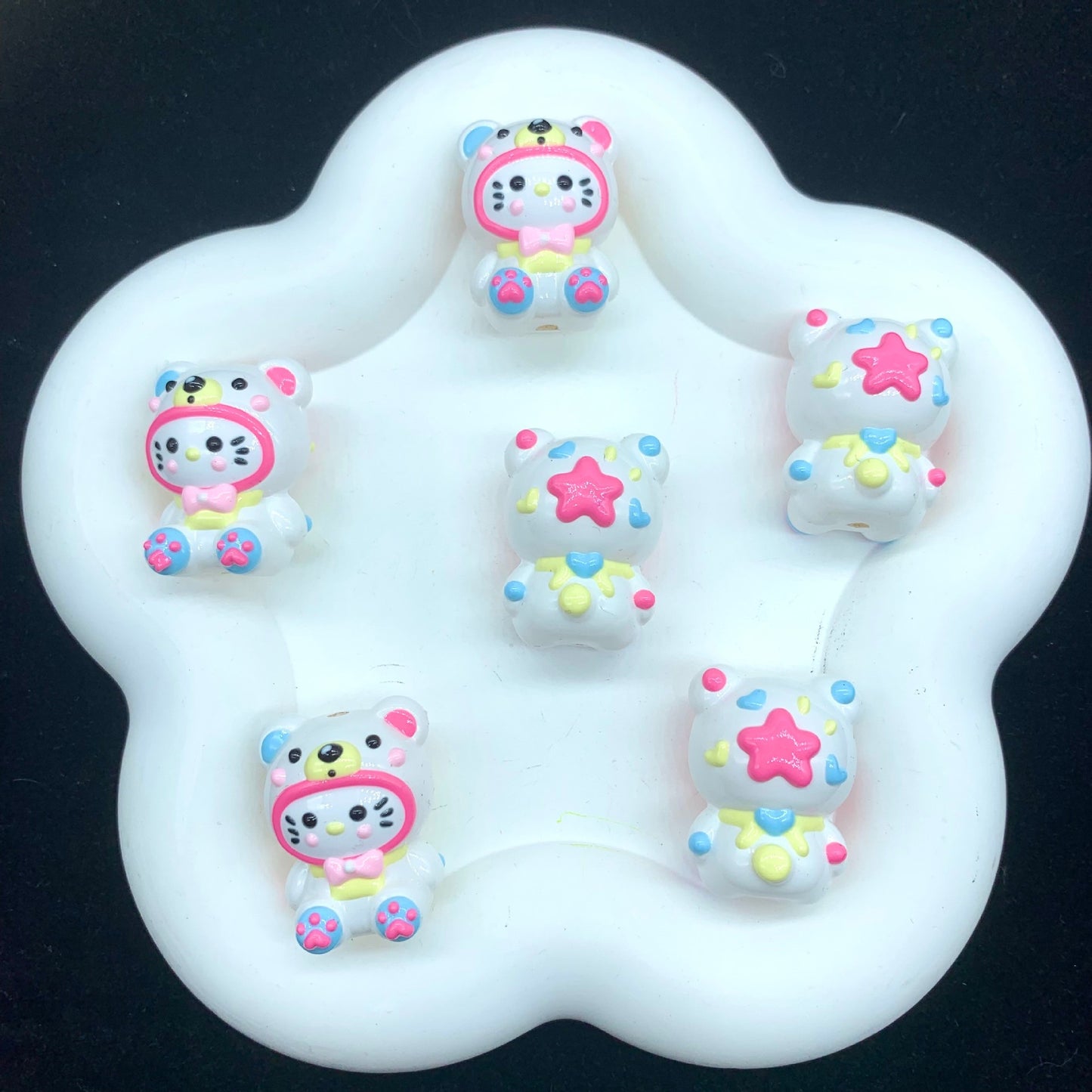 Adorable Kitty Hand Painted Beads 1pc