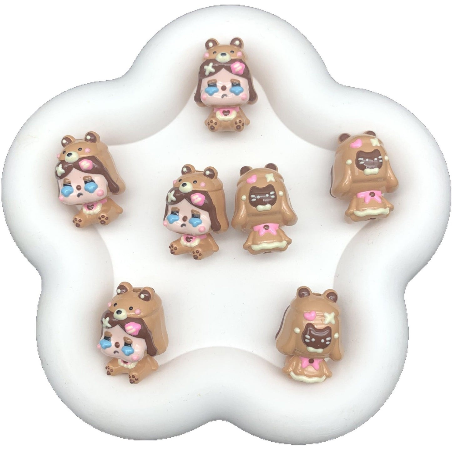 Caramel Cry Baby Hand Painted Beads (1pc)