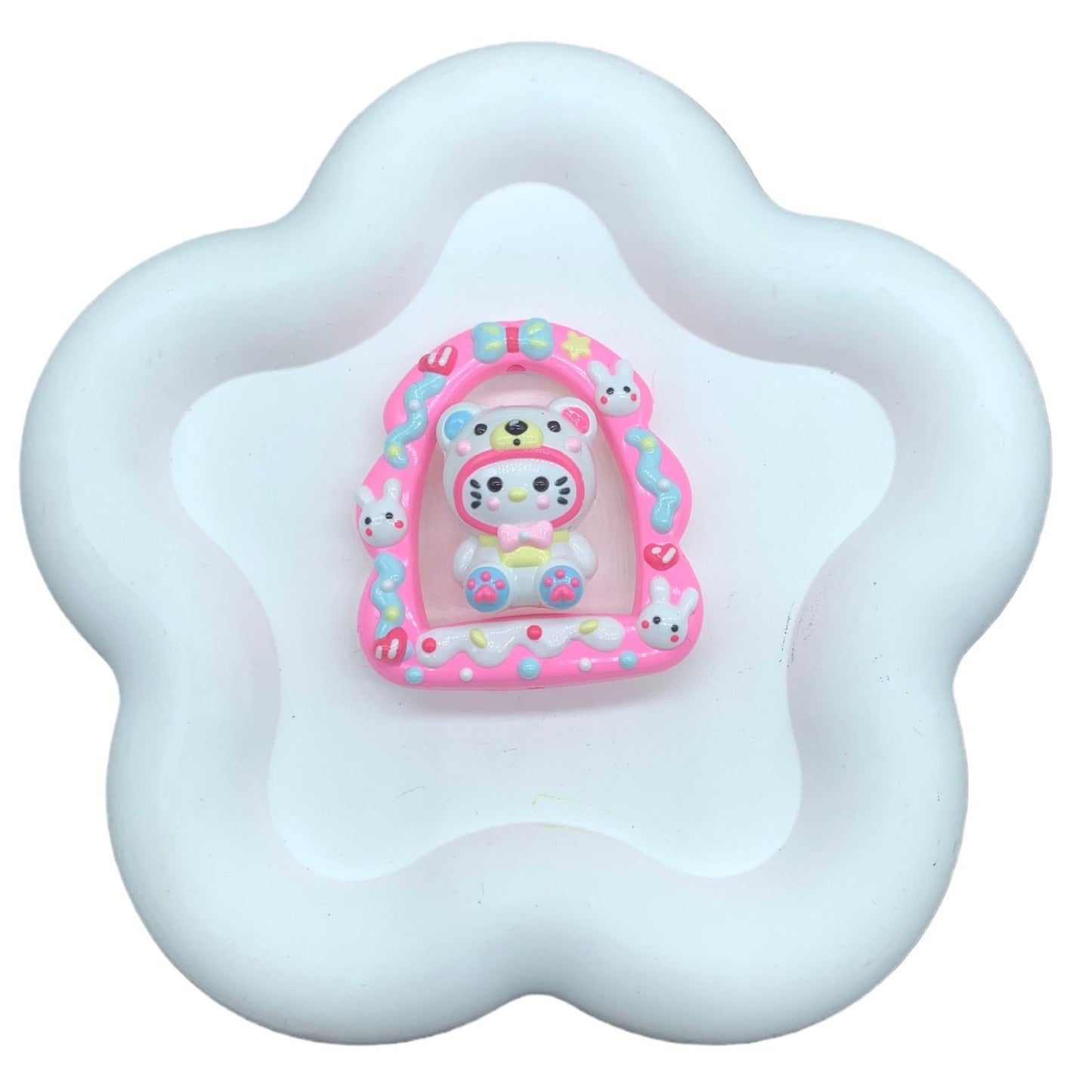 Adorable Kitty Hand Painted Beads 1pc