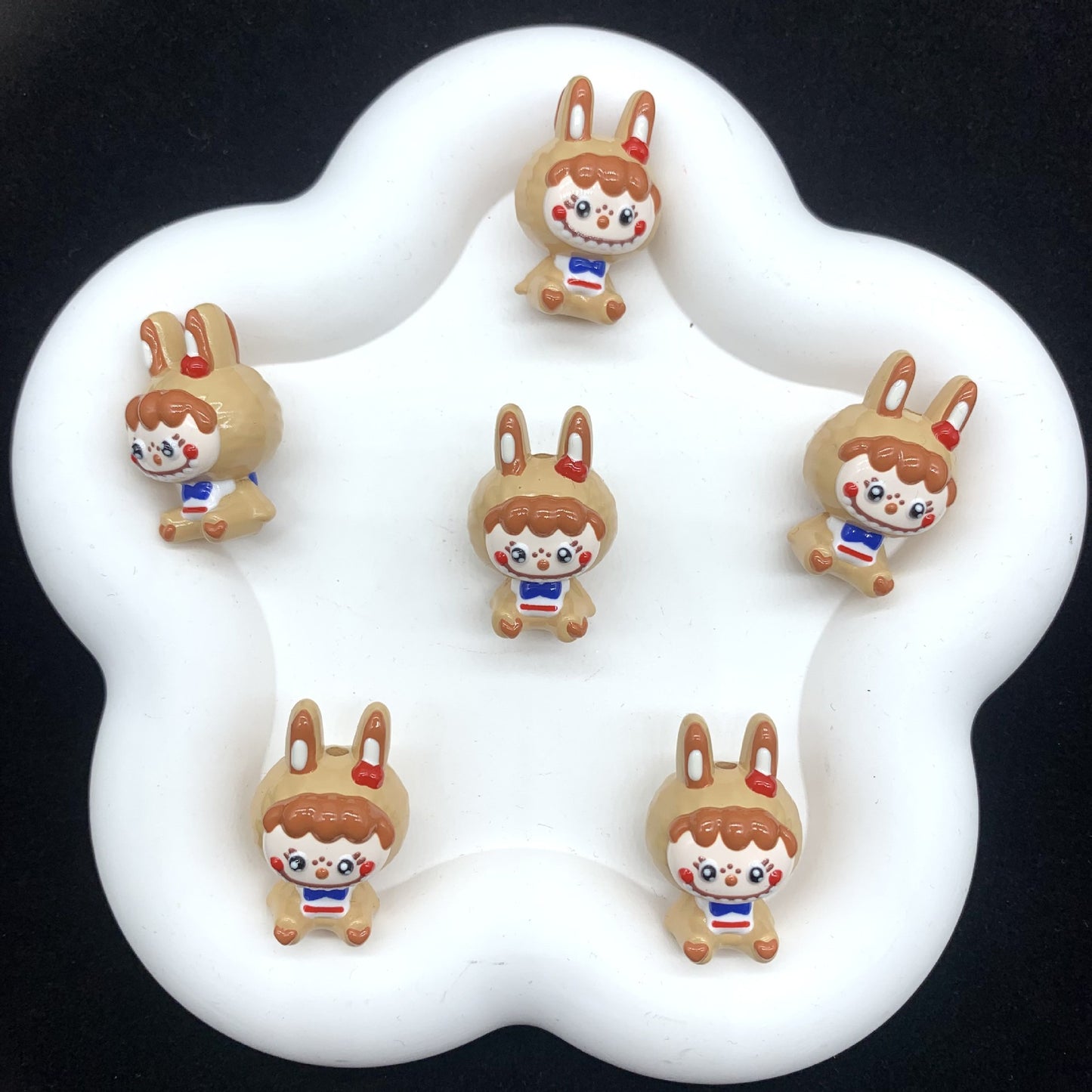 Caramel Bubu Hand Painted Beads 1pc