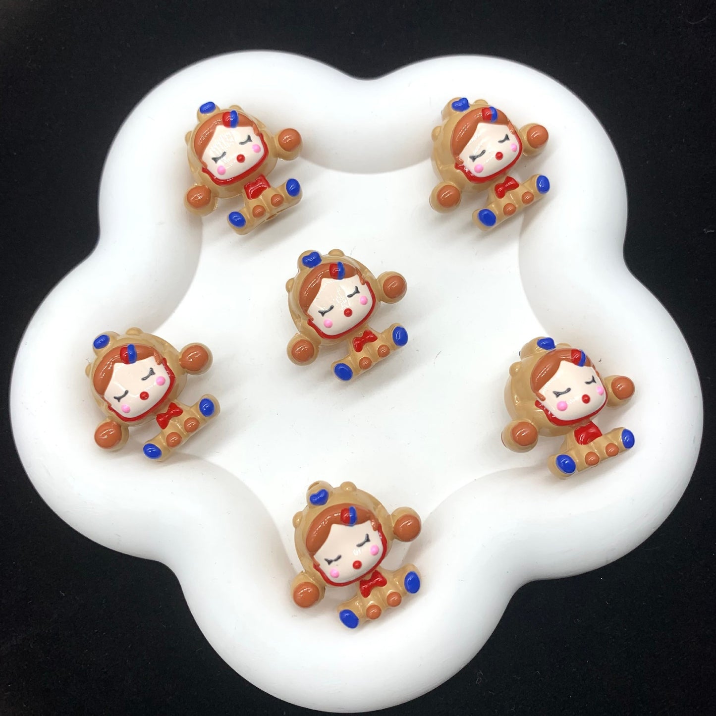 Caramel Skullpanda Hand Painted Beads (1pc)