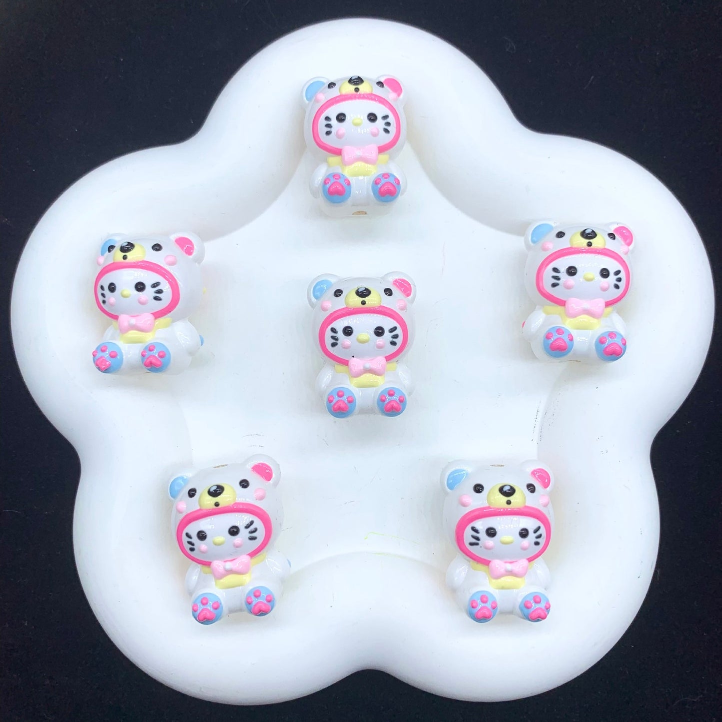 Adorable Kitty Hand Painted Beads 1pc