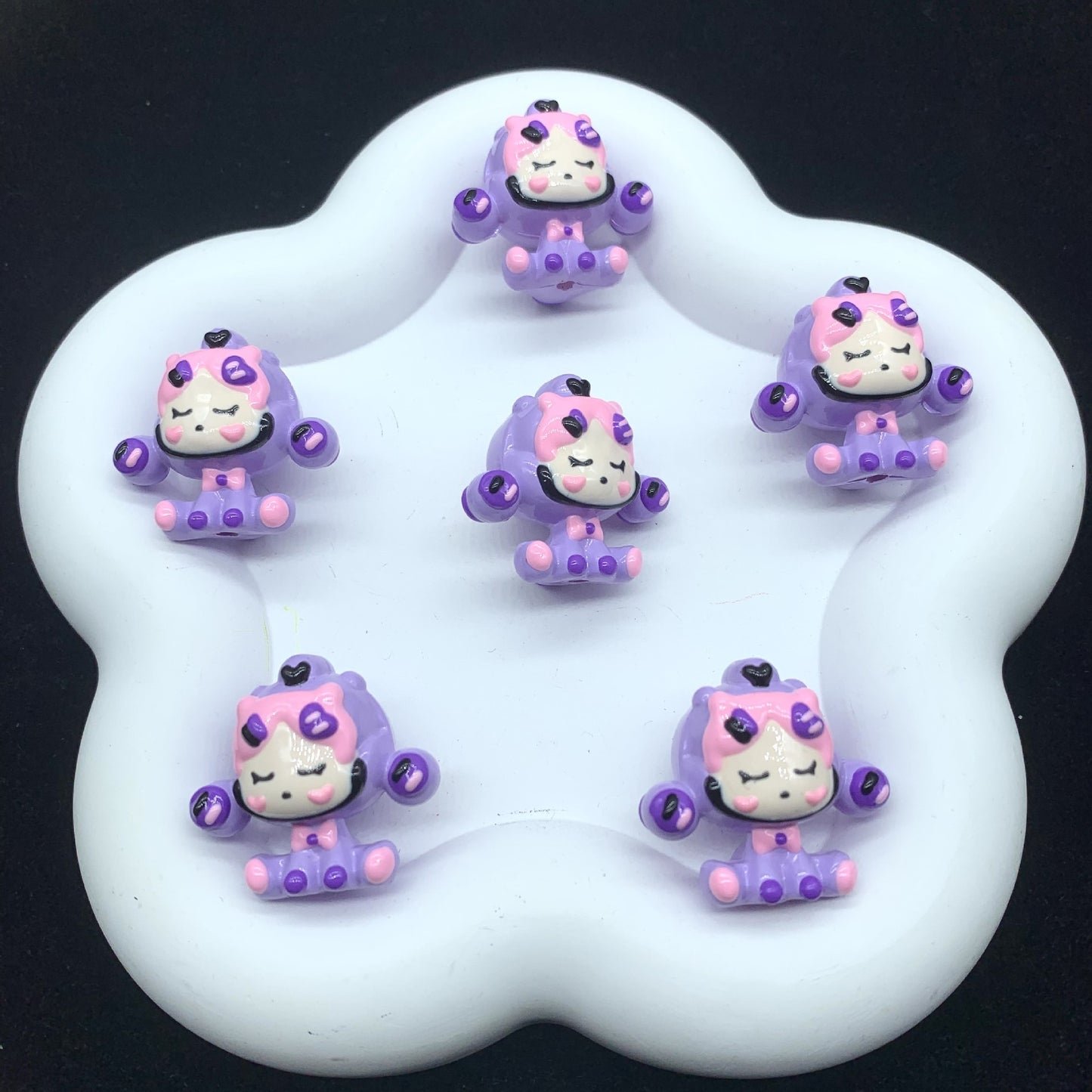 Headphone Skullpanda Hand Painted Beads (1pc)