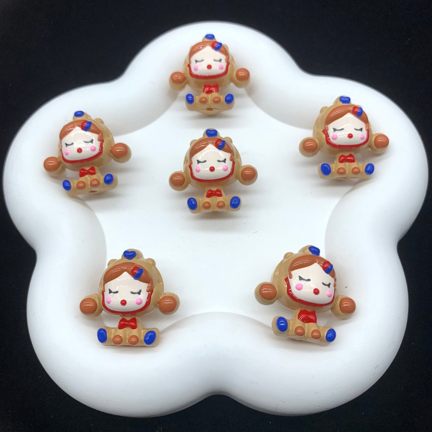 Caramel Skullpanda Hand Painted Beads (1pc)