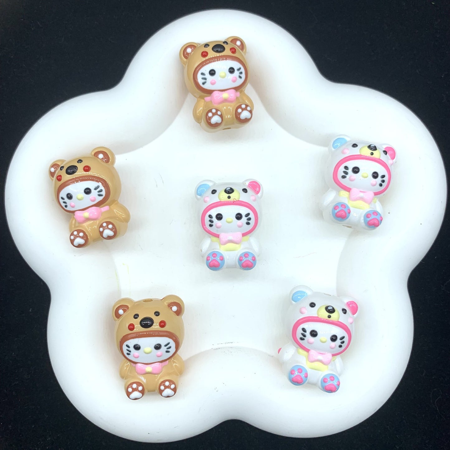 Adorable Kitty Hand Painted Beads 1pc
