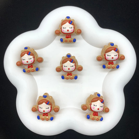 Caramel Skullpanda Hand Painted Beads (1pc)