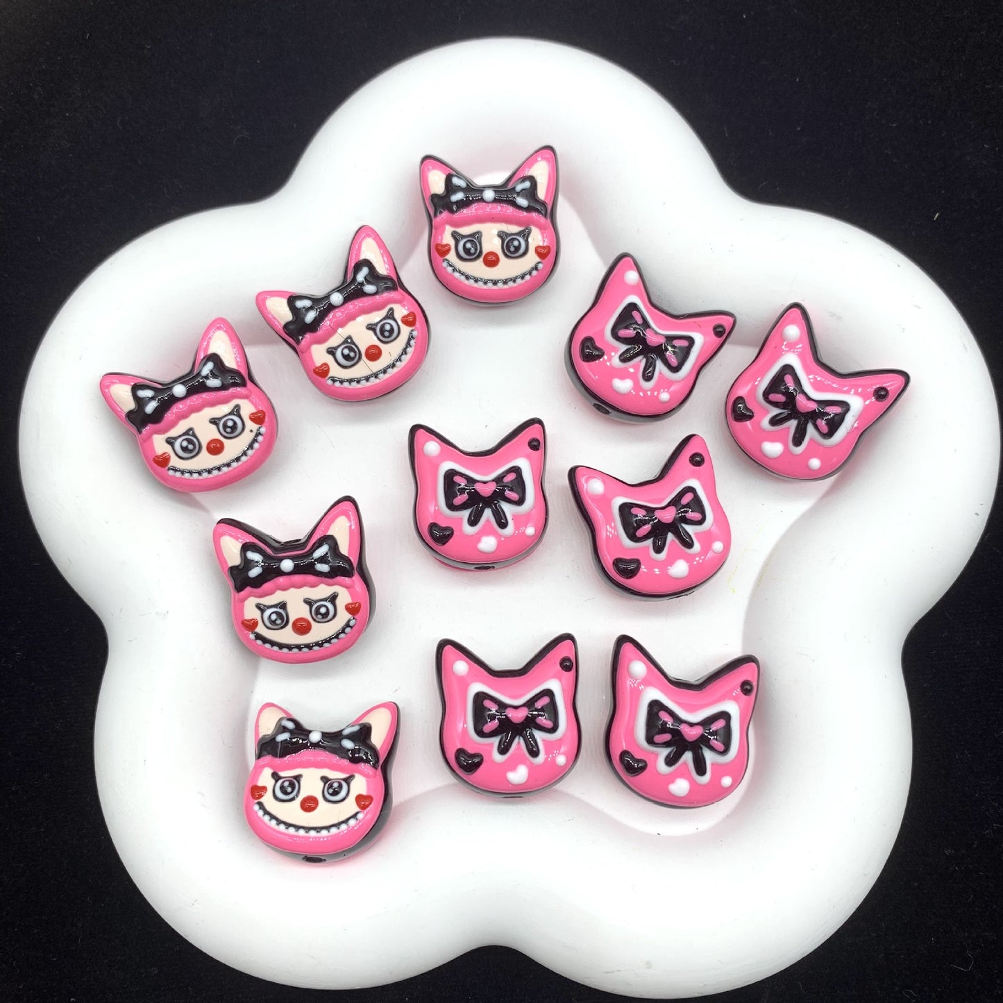 Bow Band Bubu Hand Painted Beads 1pc