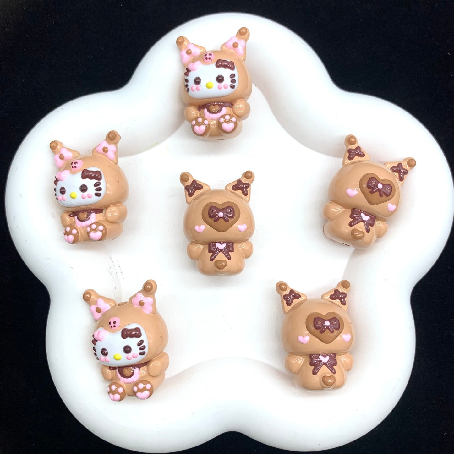 Caramel Kuromi Hand Painted Bead (1pc)