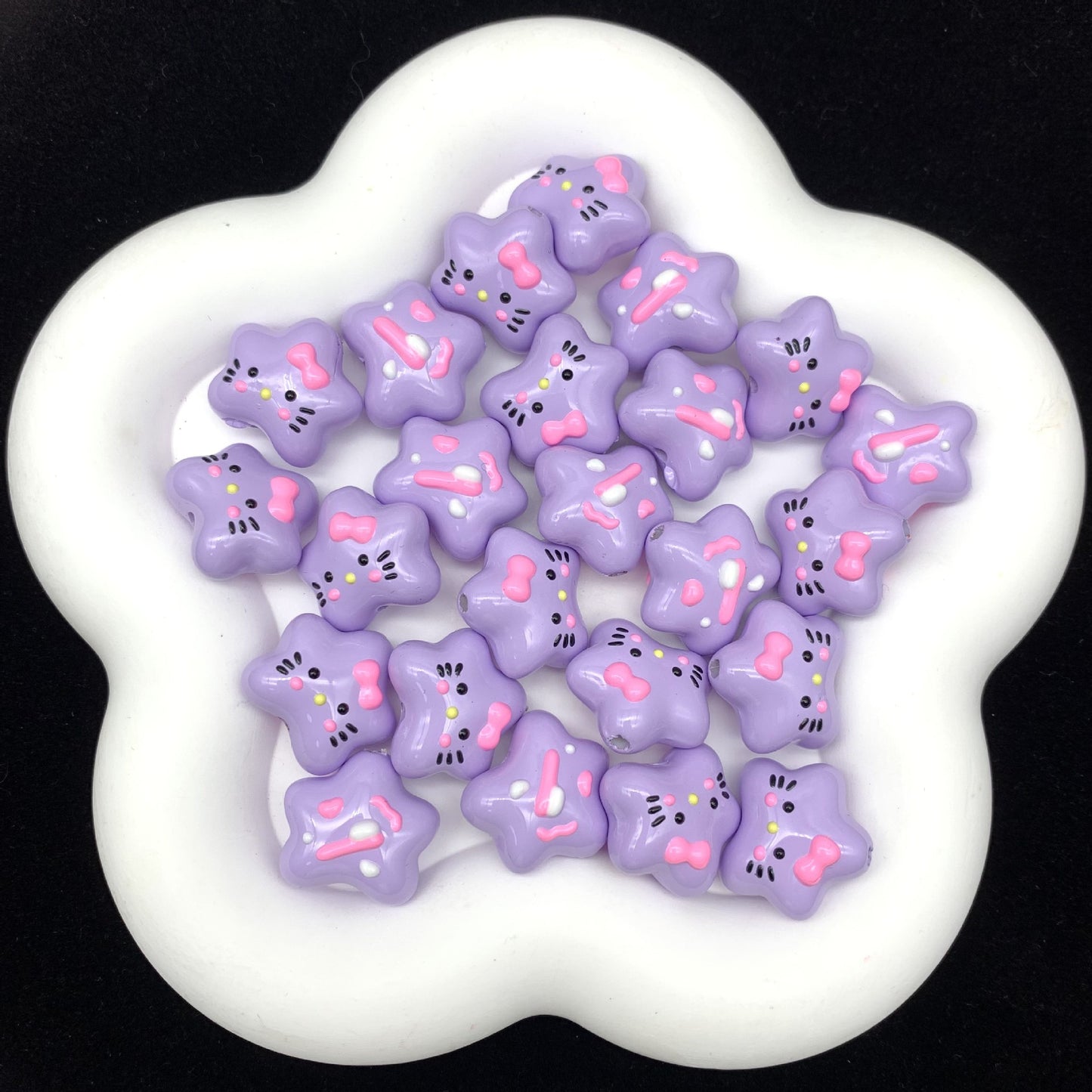 Hello Kitty Ugly Fish Hand Painted Beads (5pcs)
