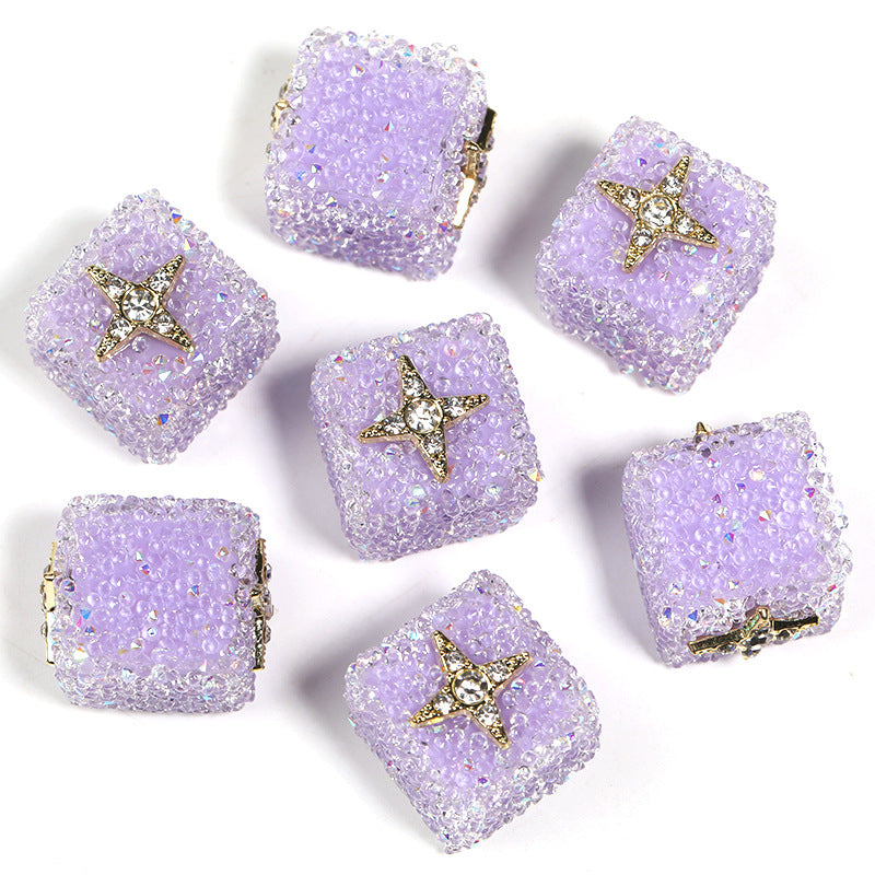 Sweetheart Sugar Rhinestone Cube Beads (5 counts)