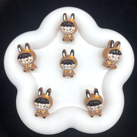 Caramel Bubu Hand Painted Beads 1pc