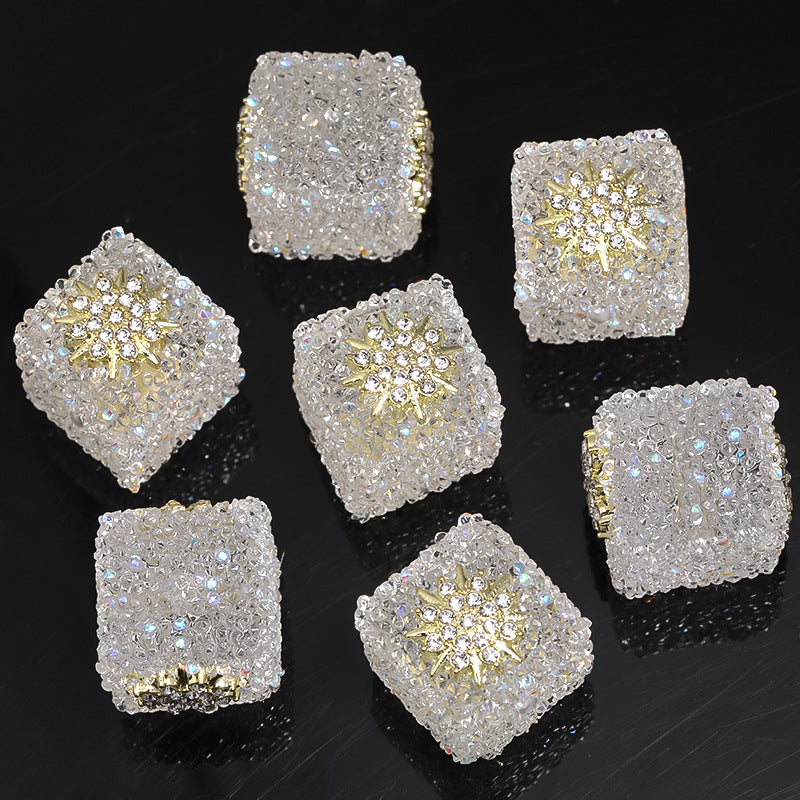 Starlit Sugar Rhinestone Cube Beads (5 counts)