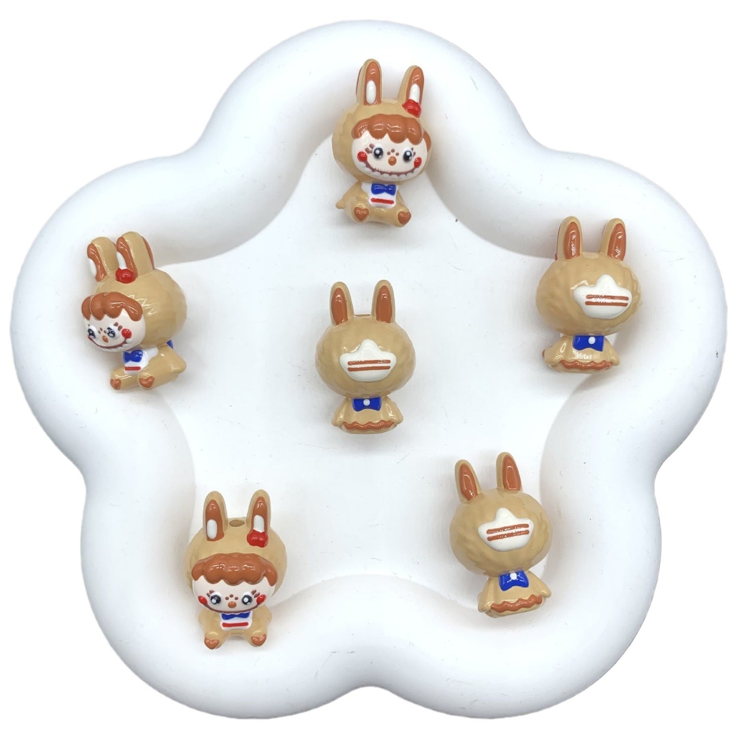 Caramel Bubu Hand Painted Beads 1pc