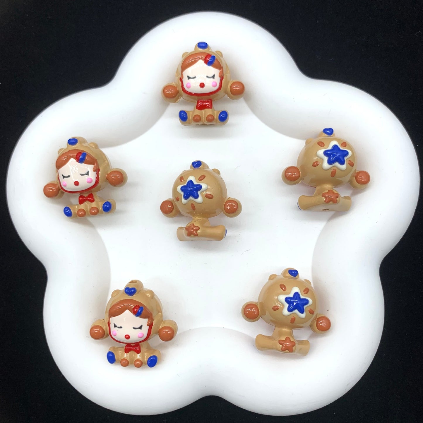Caramel Skullpanda Hand Painted Beads (1pc)