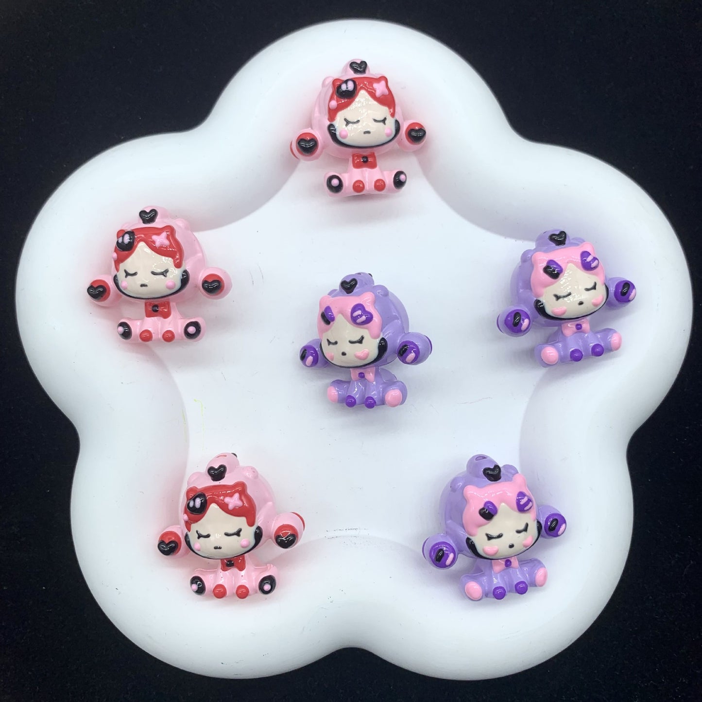 Headphone Skullpanda Hand Painted Beads (1pc)