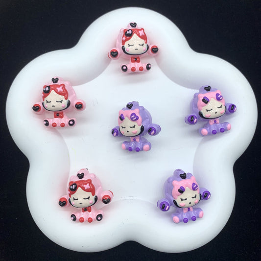 Headphone Skullpanda Hand Painted Beads (1pc)