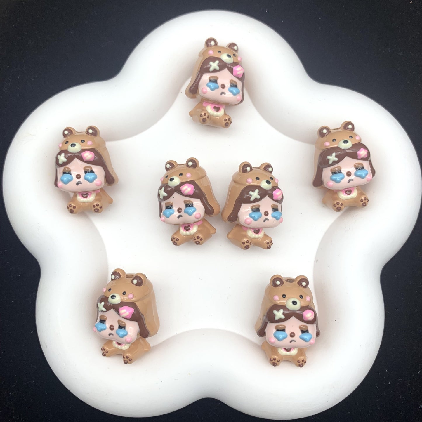 Caramel Cry Baby Hand Painted Beads (1pc)