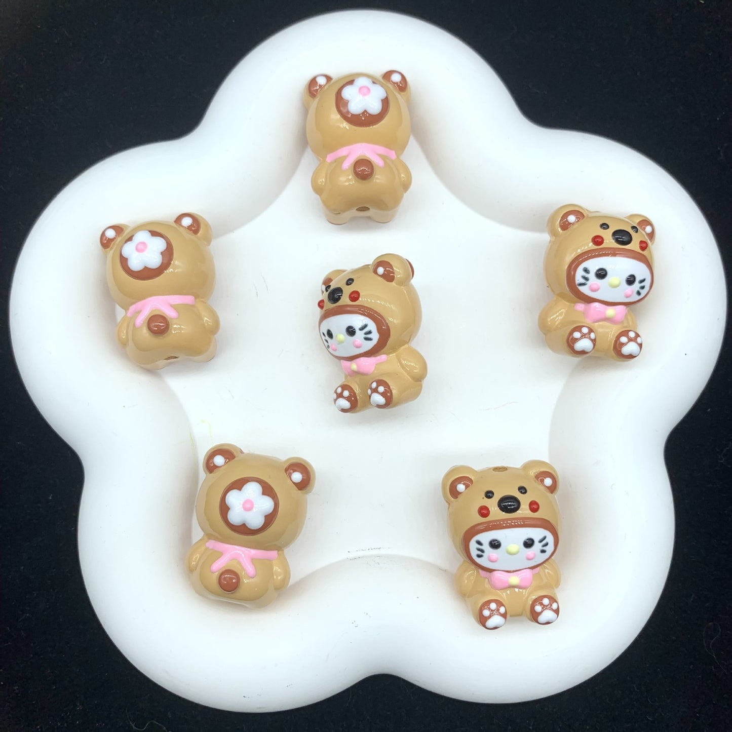 Adorable Kitty Hand Painted Beads 1pc