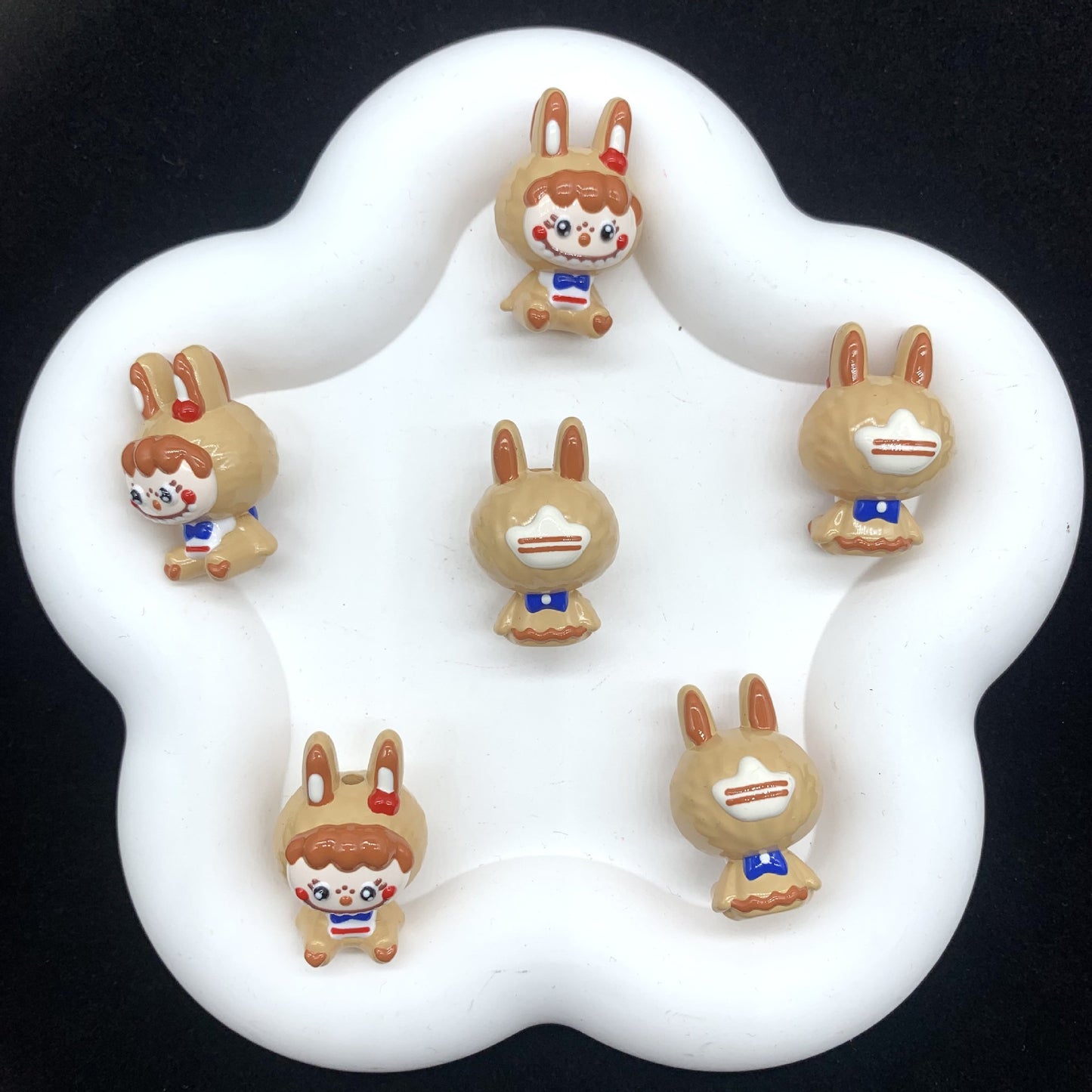 Caramel Bubu Hand Painted Beads 1pc