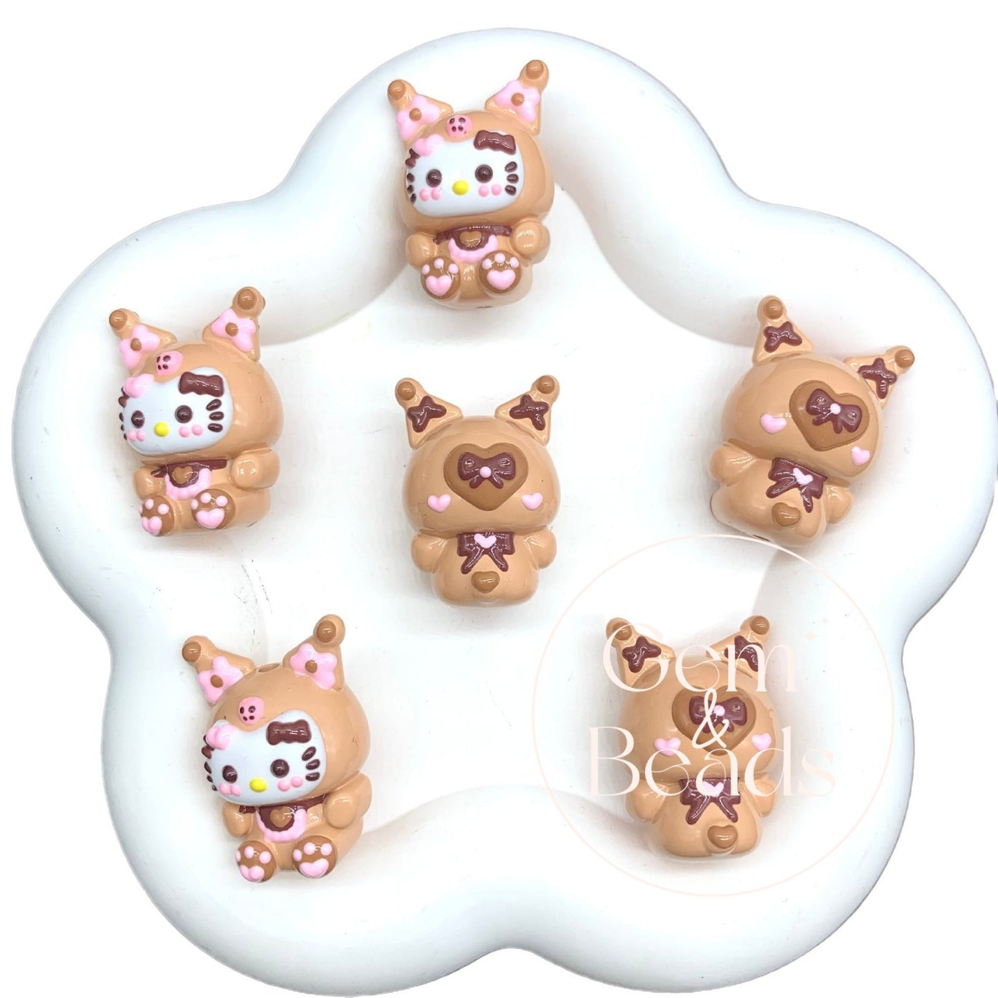 Caramel Kuromi Hand Painted Bead (1pc)