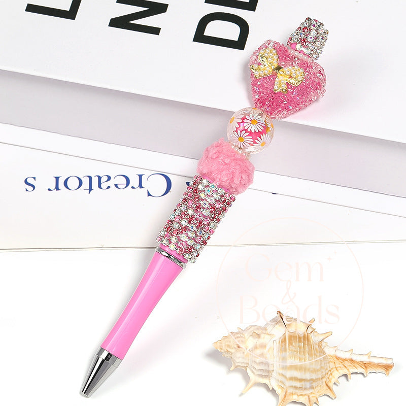 Daisy Print Arcylic Beads (100pcs)