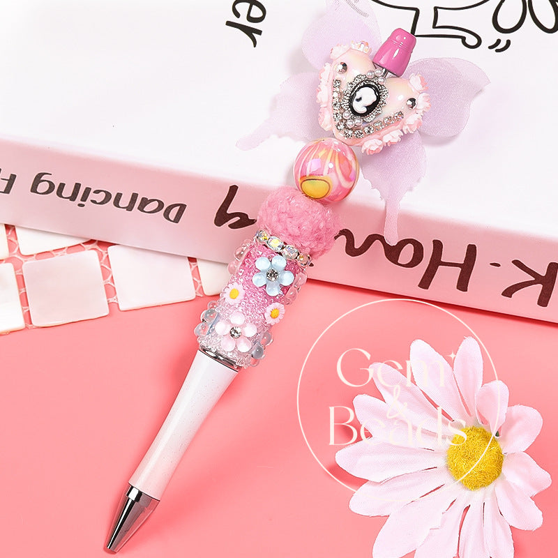 Valentine Graffiti Print Acrylic Beads  (100pcs)