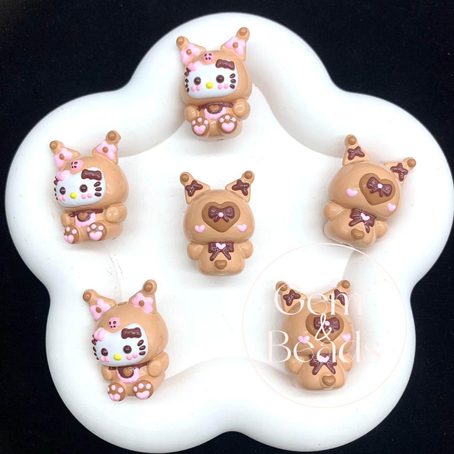 Caramel Kuromi Hand Painted Bead (1pc)