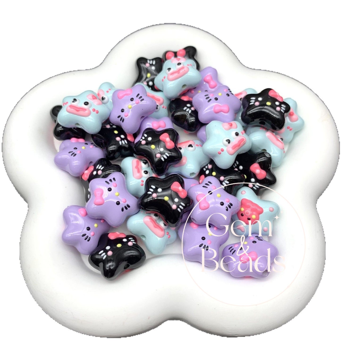 Hello Kitty Ugly Fish Hand Painted Beads (5pcs)