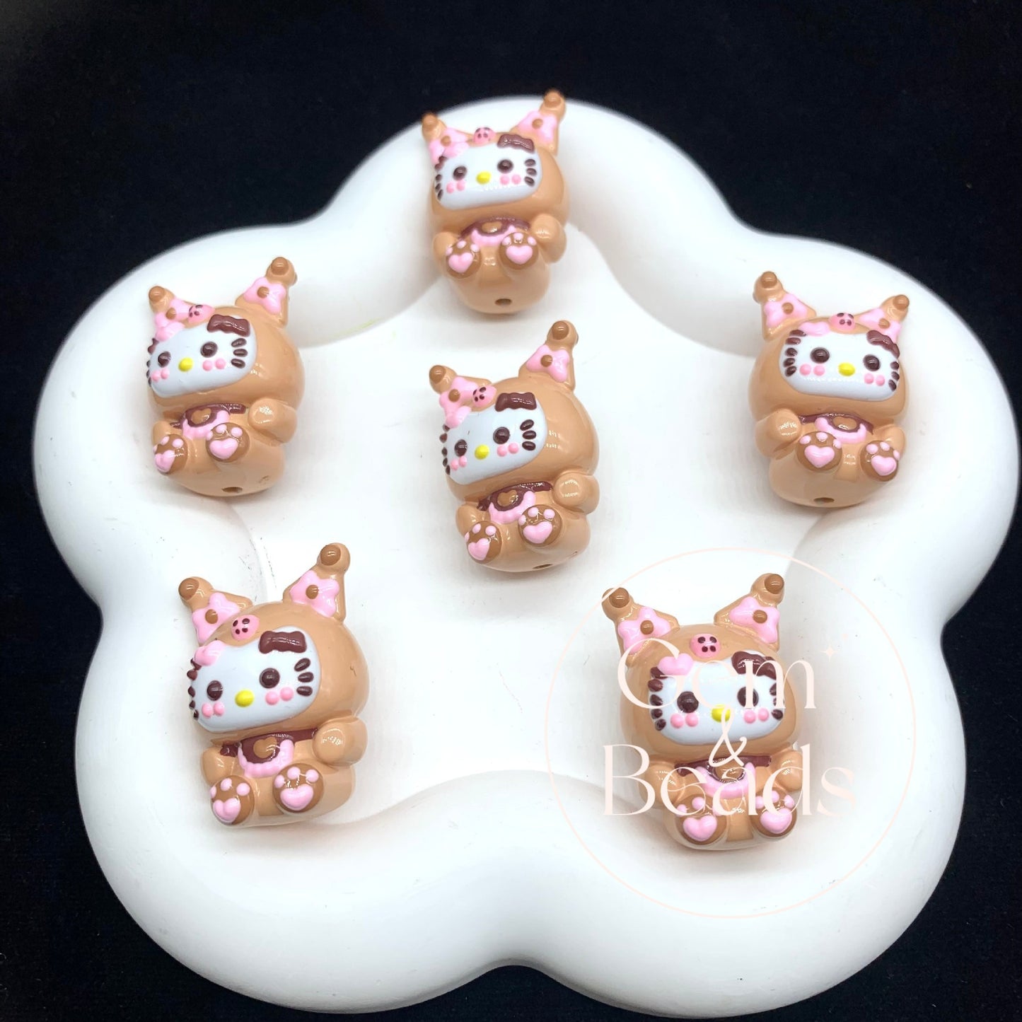 Caramel Kuromi Hand Painted Bead (1pc)