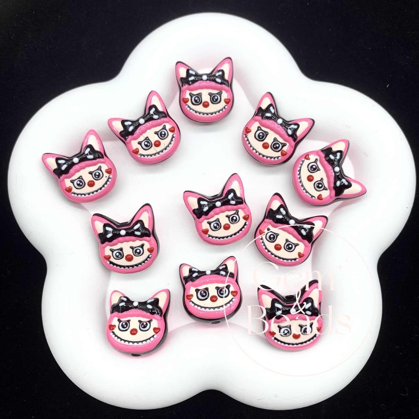 Bow Band Bubu Hand Painted Beads 1pc