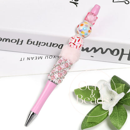 Festive Ribbon Print Acrylic Beads  (100pcs)
