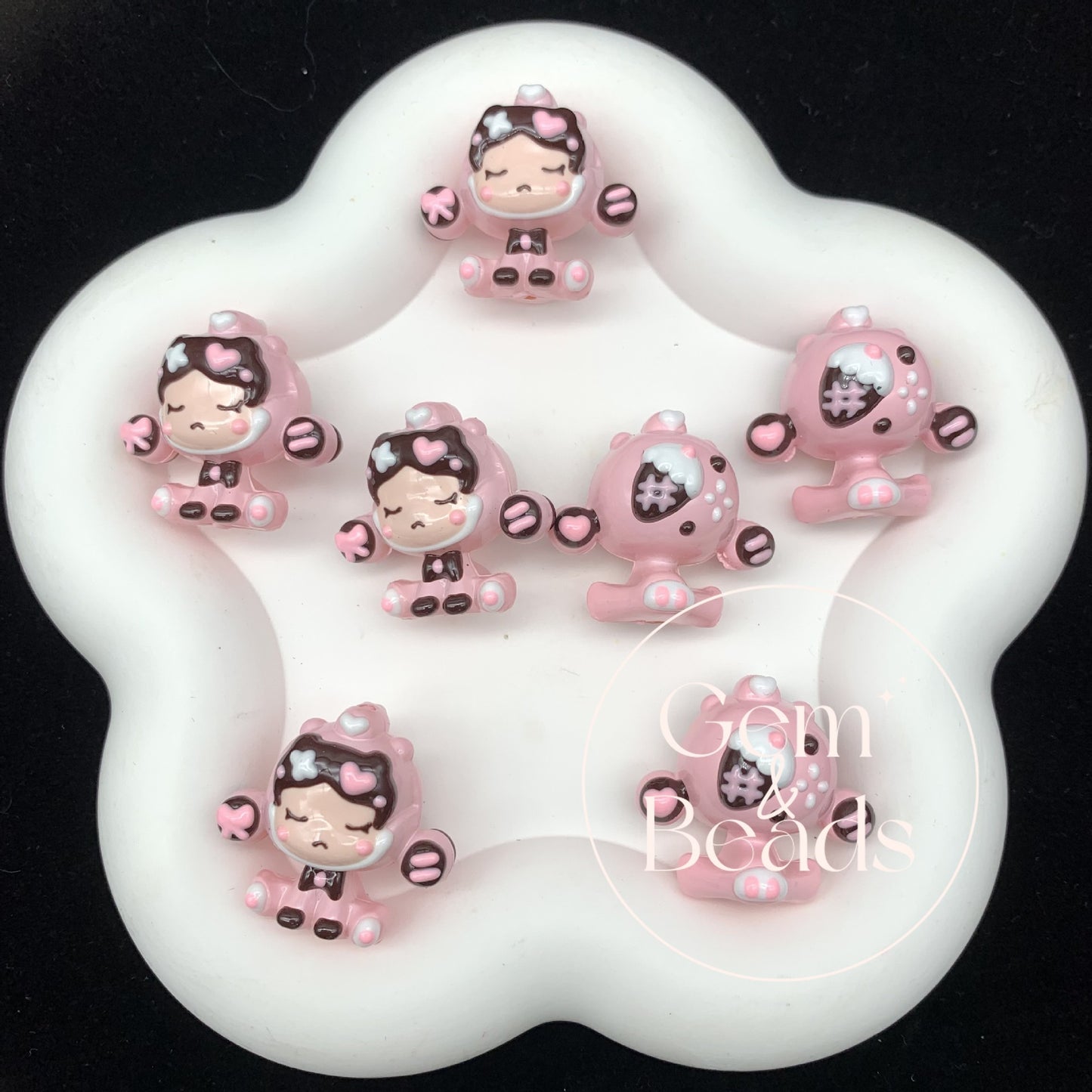 Red beans SP Hand Painted Beads (1pc)