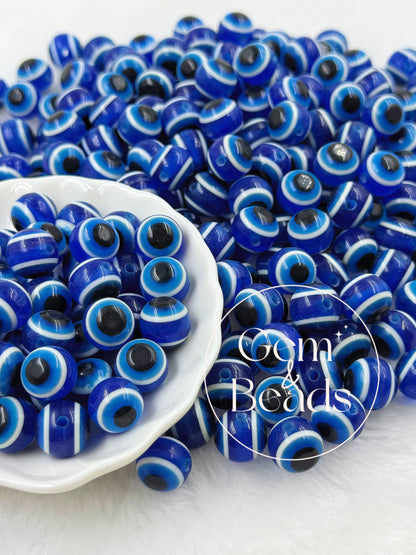 Navy Blue Evil Eye Beads (15 count/bag)