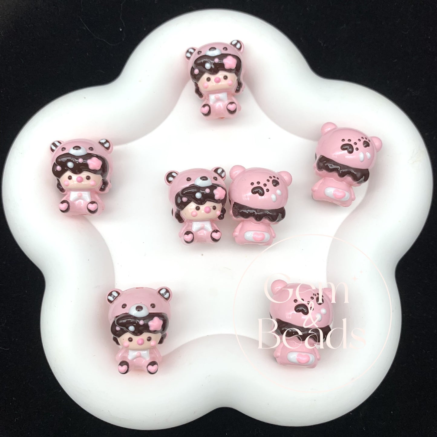 Red beans SP Hand Painted Beads (1pc)