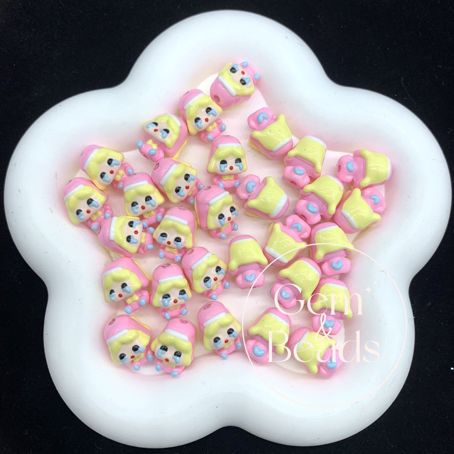 Mini Cry Baby Hand Painted Beads (5pcs)