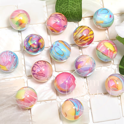 Valentine Graffiti Print Acrylic Beads  (100pcs)