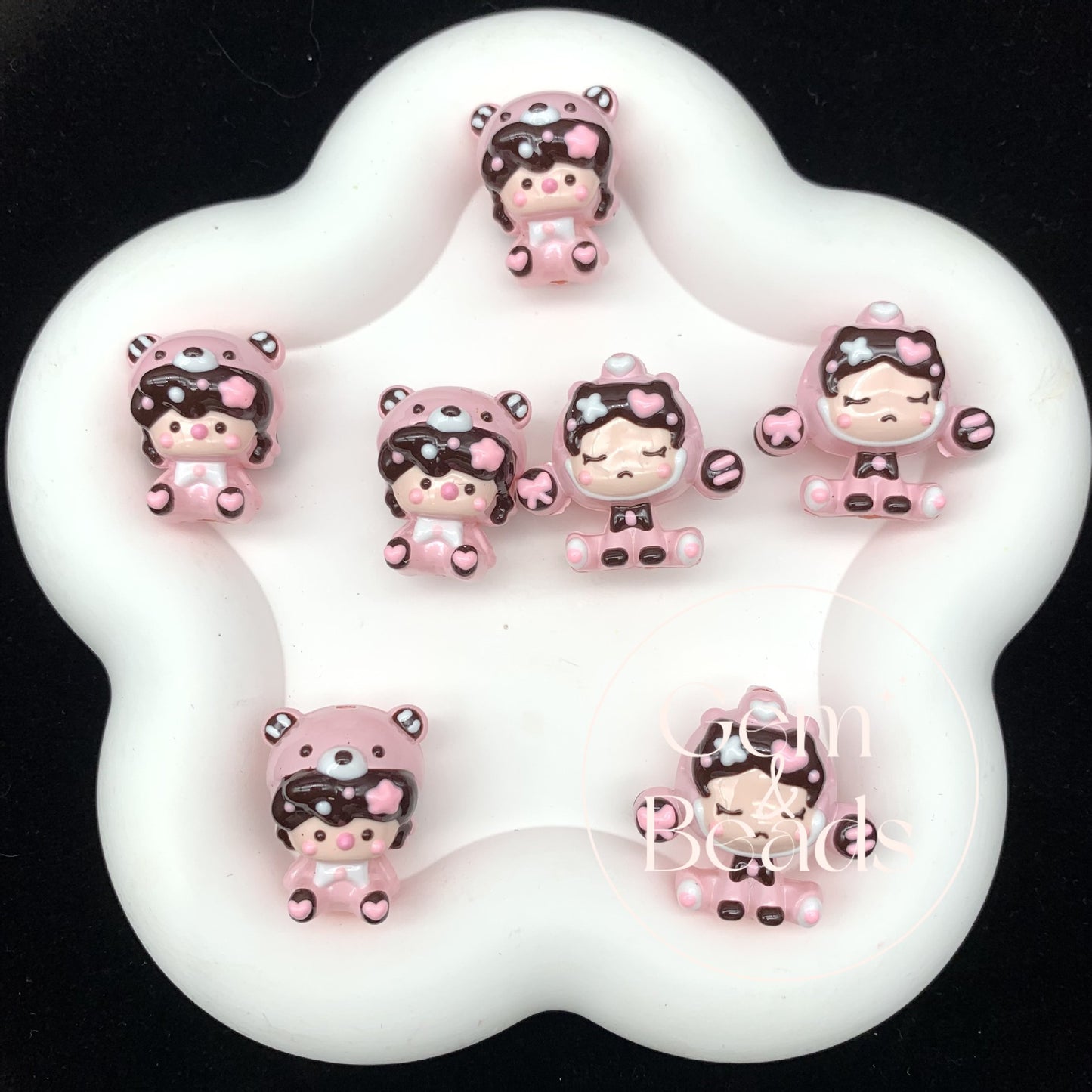 Red beans SP Hand Painted Beads (1pc)