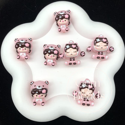 Red beans SP Hand Painted Beads (1pc)