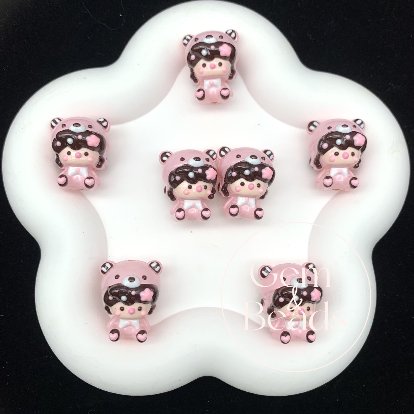 Red beans SP Hand Painted Beads (1pc)