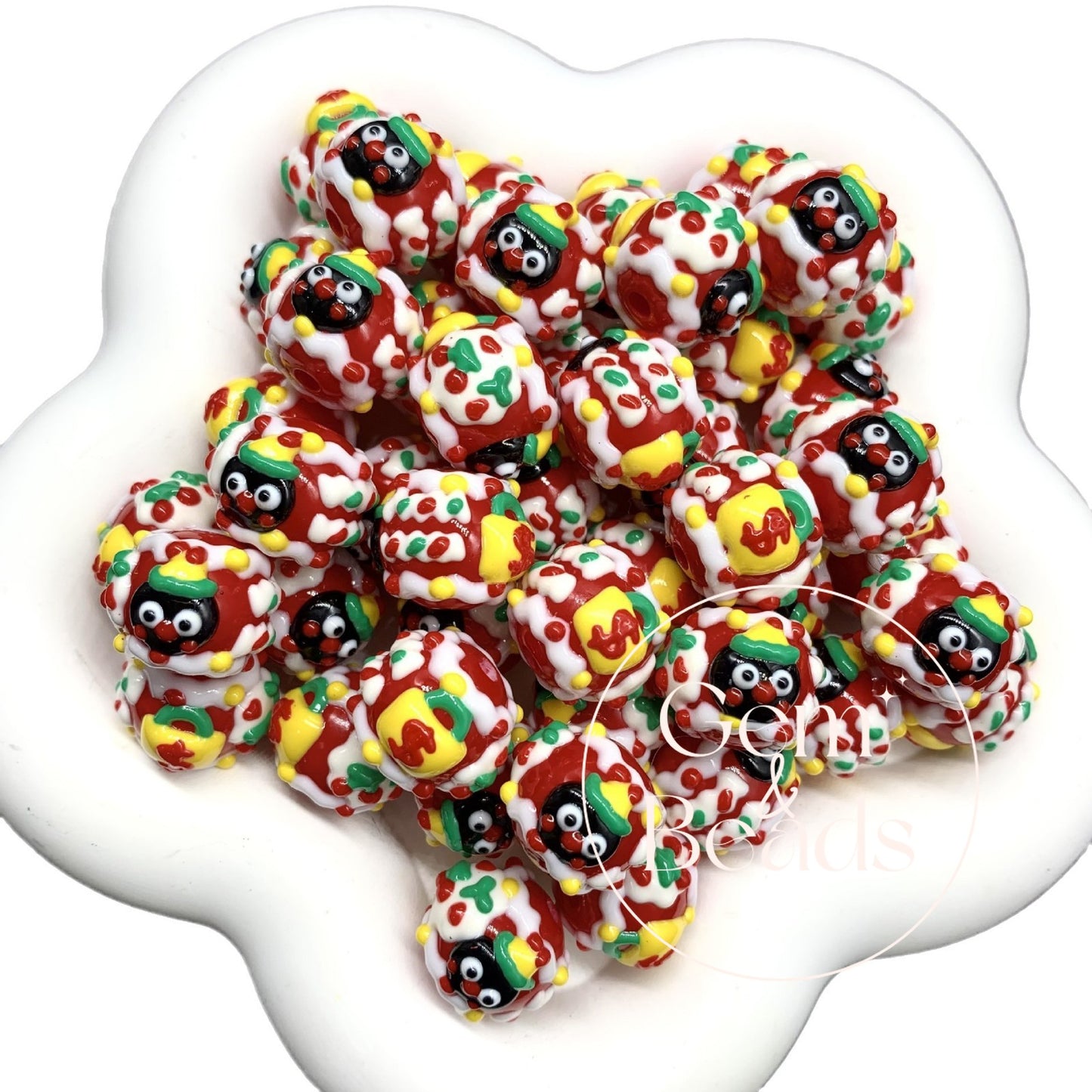 Panda Pingu Painted Beads (5pcs)