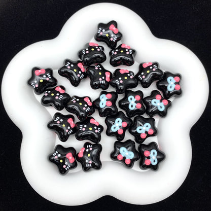 Hello Kitty Ugly Fish Hand Painted Beads (5pcs)